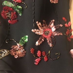 Stunning . Silk pants embroidered sequined flowers, bugle beads. Gorgeous